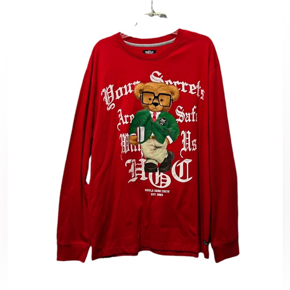 Hustle Gang Your Secret Is Safe With Us Long Sleeves Red Shirt Size 2X